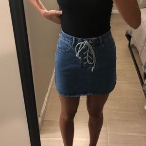 PacSun denim lace up mini skirt size 24